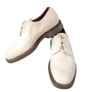 Johnston & Murphy Cream Oxfords Classic Lace Up Leather Shoe Size 9 M